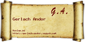 Gerlach Andor névjegykártya