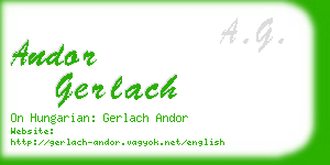 andor gerlach business card